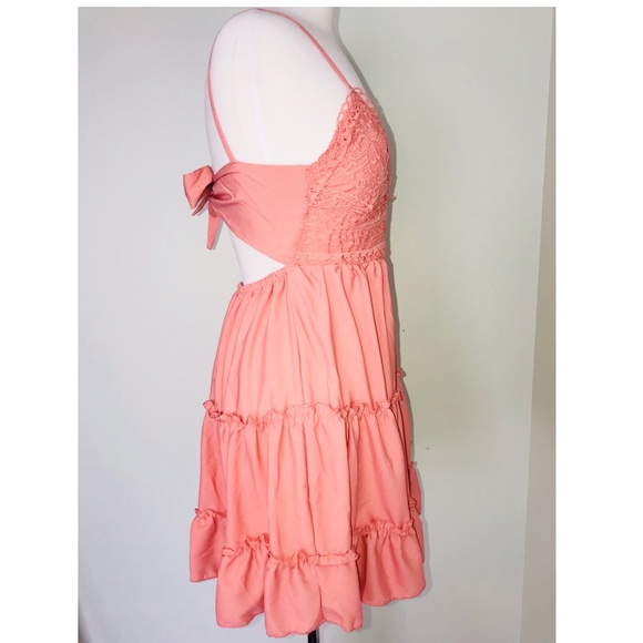 Sweet Threads V-Neck Sleeveless Flowy Dress Blush - Picture 7 of 8